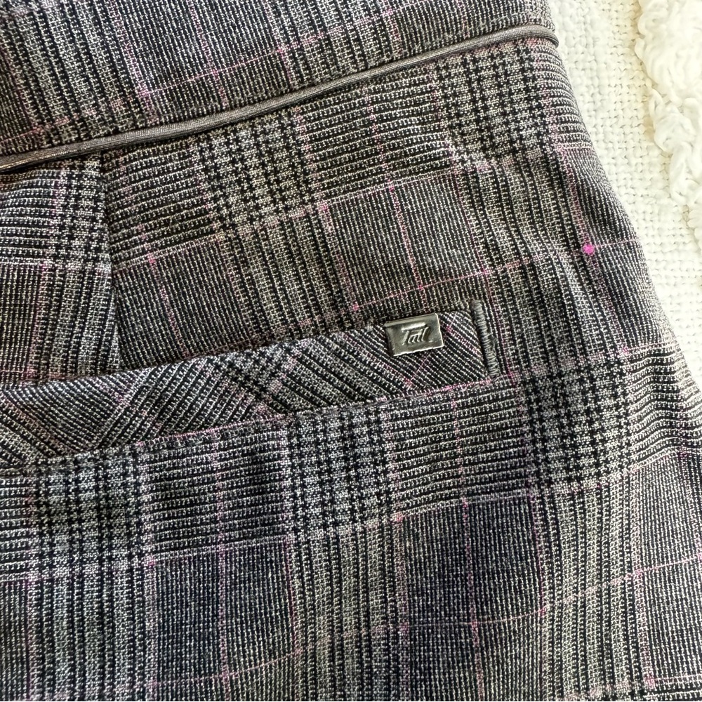 Tail Charcoal Pink Plaid Pleated Mini Skater Skort Golf Pickleball Tennis Sz 4 - Picture 3 of 10